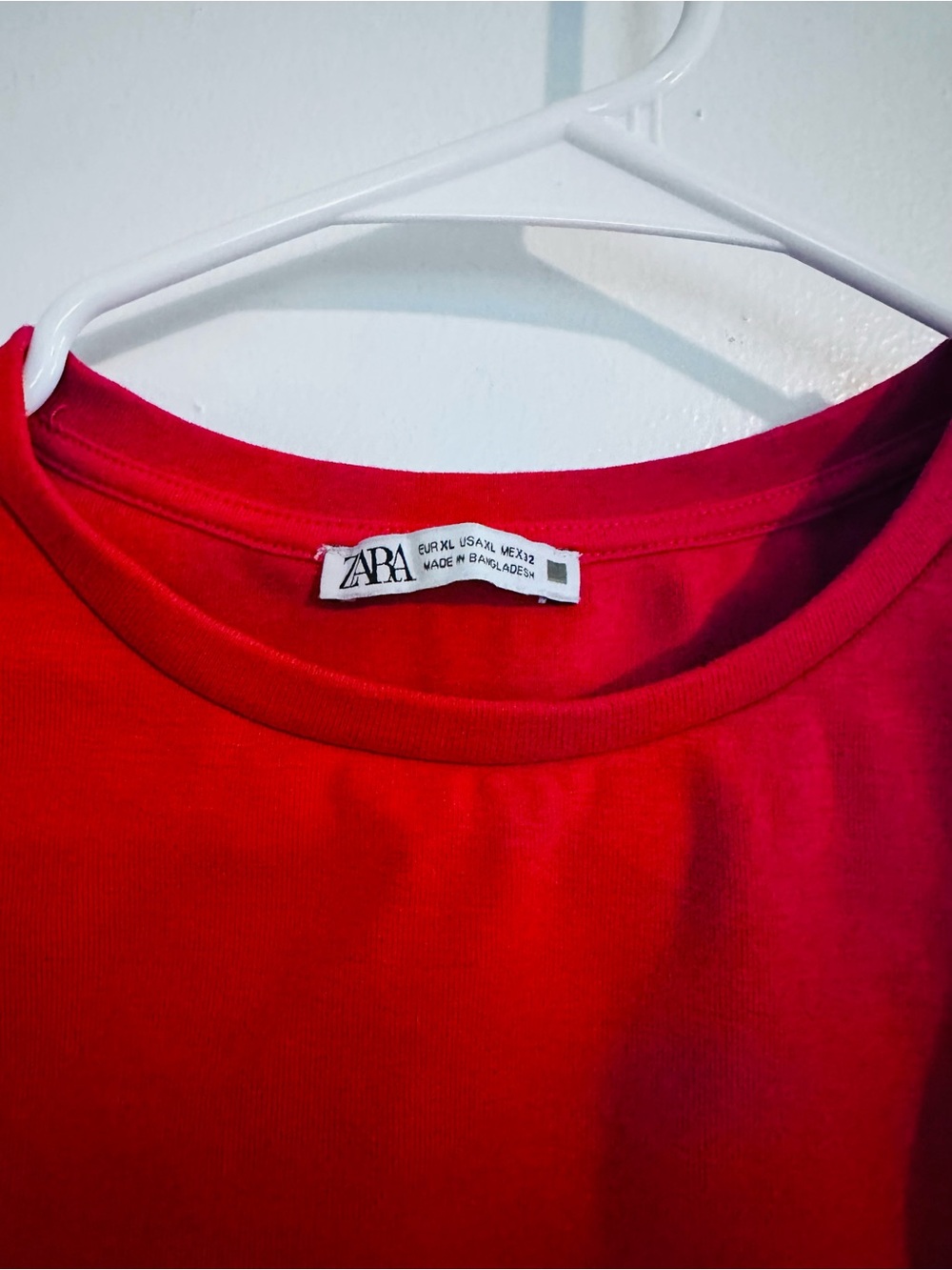 Zara Bright Red Crewneck Tee